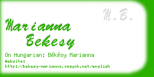 marianna bekesy business card